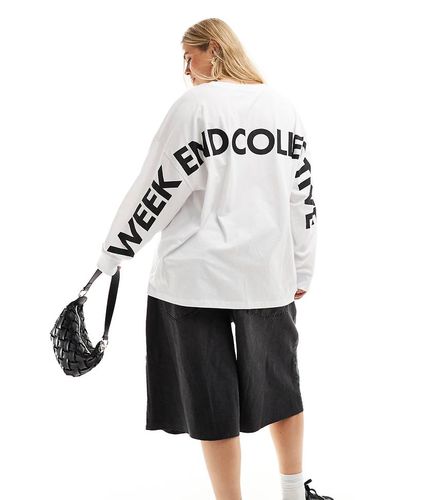 Weekend Collective Curve - T-shirt oversize à manches longues avec logo au dos - Asos Weekend Collective - Modalova