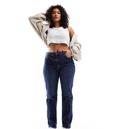 Jean droit taille haute - Bleu foncé délavé - Wrangler Plus - Modalova