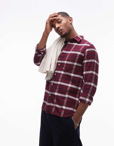 Chemise  carreaux brosss effet dgrad - Bordeaux - Tommy Hilfiger - Modalova