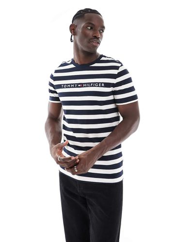 T-shirt avec rayures et logo - et blanc - Tommy Hilfiger - Modalova