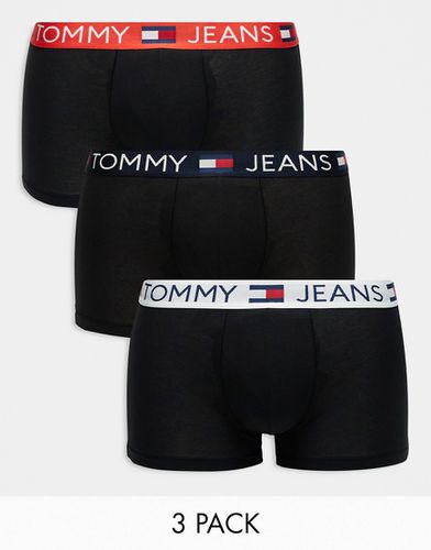 Tommy Jeans - Cotton Essentials - Lot de 3 boxers à ceinture colorée - Tommy Hilfiger - Modalova