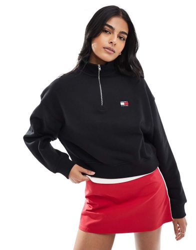 Crop top à col zippé et écusson - Tommy Jeans - Modalova