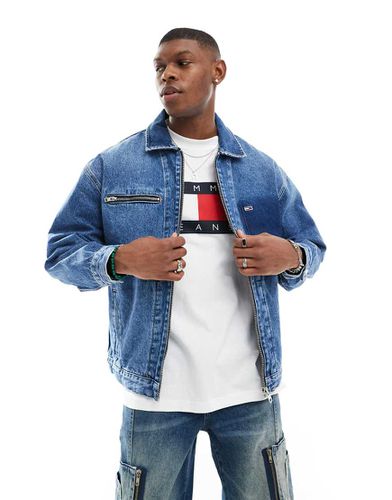 Aiden - Veste en jean oversize à fermeture éclair - moyen délavé - Tommy Jeans - Modalova