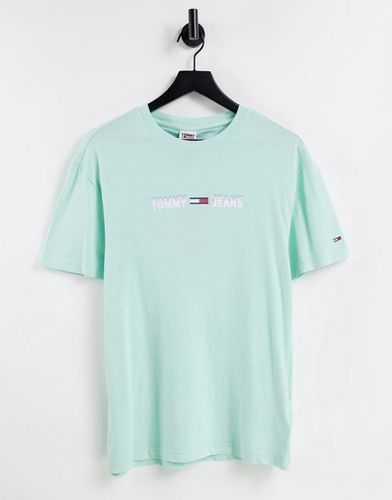 Pastel Capsule - T-shirt à logo linéaire - Aqua - Tommy Jeans - Modalova