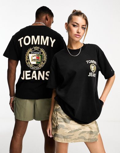 T-shirt unisexe à logo luxueux sur la poitrine - Noir - Tommy Jeans - Modalova