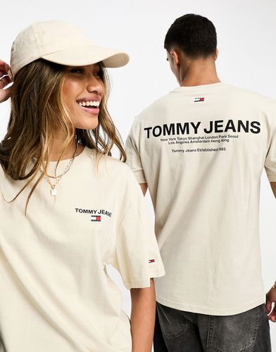 T-shirt unisexe classique avec logo linéaire au dos - Beige/doré - Tommy Jeans - Modalova
