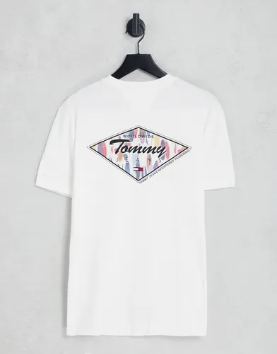 T-shirt en coton avec imprimé hawaïen au dos - - WHITE - Tommy Jeans - Modalova