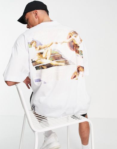 Michelangelo - T-shirt oversize à imprimé encadré peint devant et au dos - Topman - Modalova