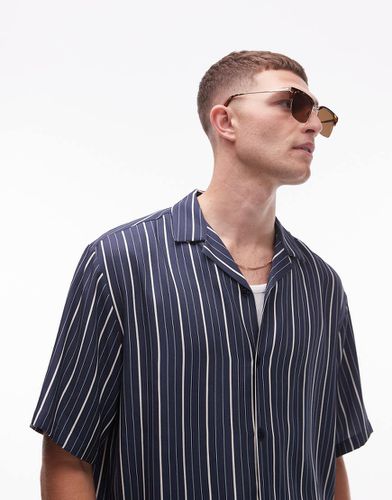 Chemise à manches courtes à rayures - marine - Topman - Modalova