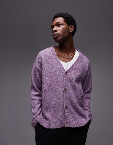 Gilet décontracté en maille bouclée - Lilas - Topman - Modalova