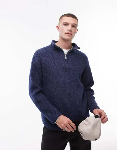 Pull oversize à col zippé - Topman - Modalova