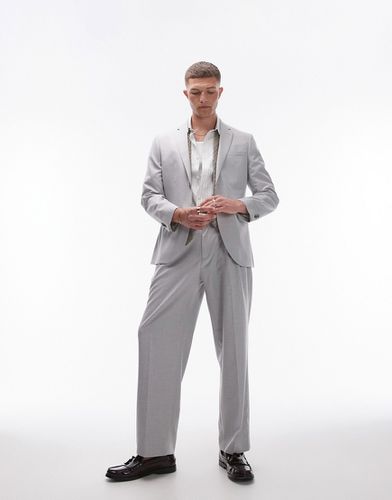 Pantalon de costume ample en lin - Topman - Modalova