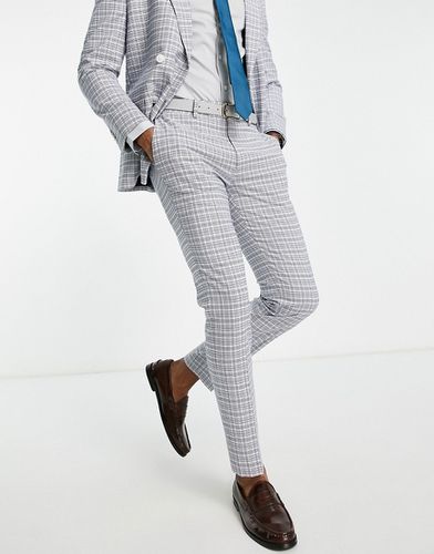 Pantalon de costume ajusté à carreaux - Bleu et - Topman - Modalova
