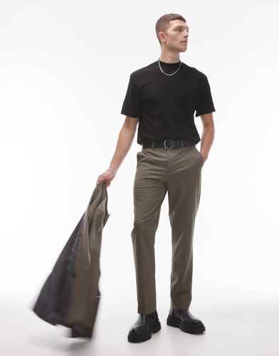 Pantalon de costume ajust - Kaki - Topman - Modalova