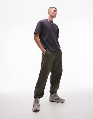 Pantalon de jogging oversize épais de qualité supérieure - Kaki - Topman - Modalova