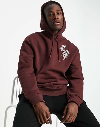 Sweat à capuche avec motif esquisse florale brodé - Topman - Modalova