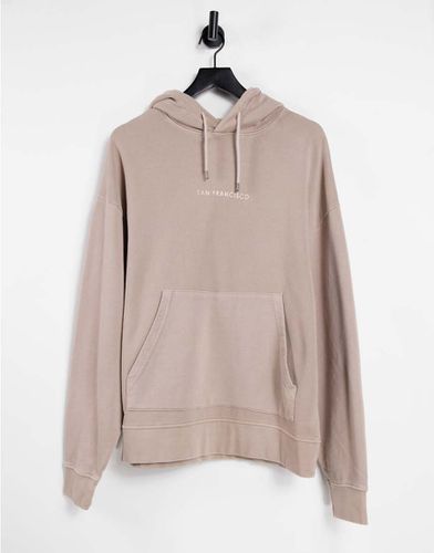 Sweat à capuche avec inscription San Francisco » imprimée - Taupe - Topman - Modalova