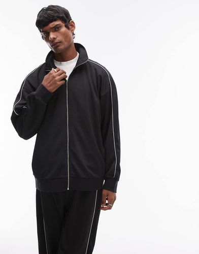 Sweat d'ensemble zippé oversize d'ensemble à double liseré - Topman - Modalova