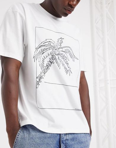 T-shirt avec motif palmier façon esquisse - Topman - Modalova