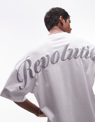 T-shirt épais ultra oversize avec broderie Revolution devant et au dos - Topman - Modalova