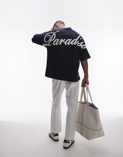 T-shirt épais ultra oversize avec inscription Paradiso » brodée à l'avant et au dos - Topman - Modalova
