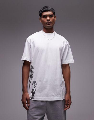 T-shirt oversize de qualité supérieure à fleurs - Noir et - Topman - Modalova