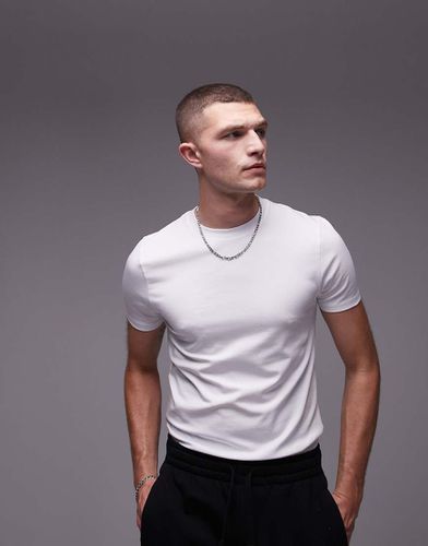 Topman - T-shirt moulant - Blanc - Topman - Modalova