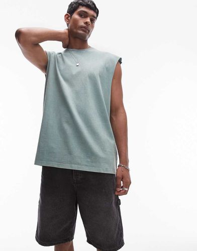 T-shirt sans manches oversize - délavé - Topman - Modalova