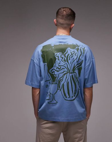 T-shirt ultra oversize avec imprimé nature morte à l'avant et au dos - Topman - Modalova