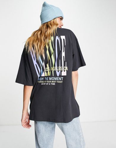 T-shirt oversize à inscription Balance LA - Anthracite - Topshop - Modalova