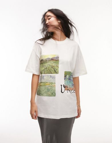 T-shirt oversize avec motif Van Gogh sous licence - Topshop - Modalova