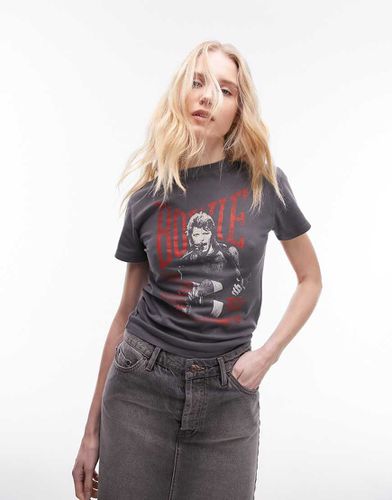 T-shirt court avec imprimé David Bowie sous licence - Anthracite - Topshop - Modalova