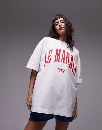 T-shirt extra oversize de qualité supérieure à imprimé Le Marais 1987 - Topshop - Modalova