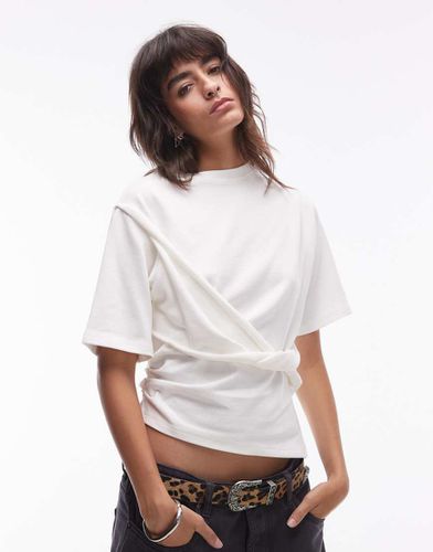 T-shirt torsadé sur le devant - Topshop - Modalova