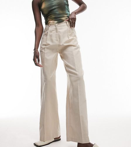 Pantalon d'ensemble ample en lin mélangé - Naturel - Topshop Tall - Modalova