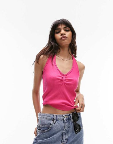 Top dos nu sans coutures avec fronces à l'avant - Topshop - Modalova