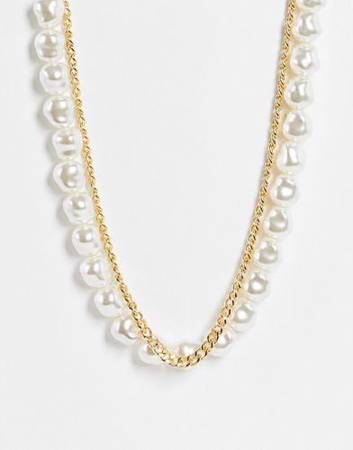 Collier multi-rangs avec chaîne et perles fantaisie - Topshop - Modalova