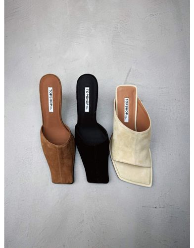 Dante - Mules  talon en daim vritable de qualit suprieure avec bout carr - Topshop - Modalova
