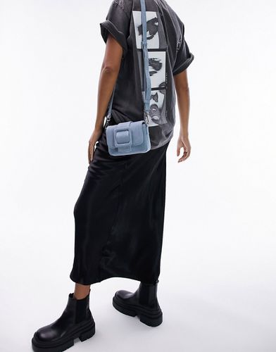 Topshop - Faith - Sac porté épaule en maille au crochet avec finition  métallique - Noir