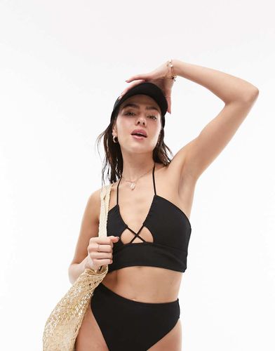 Haut de bikini côtelé à dos nu - Topshop - Modalova