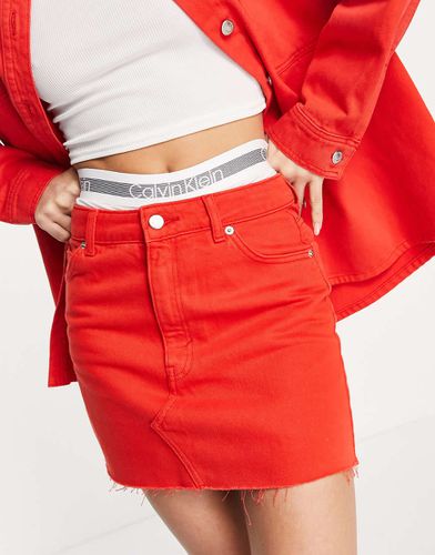 Jupe d'ensemble à taille haute en denim de coton - RED - Topshop - Modalova