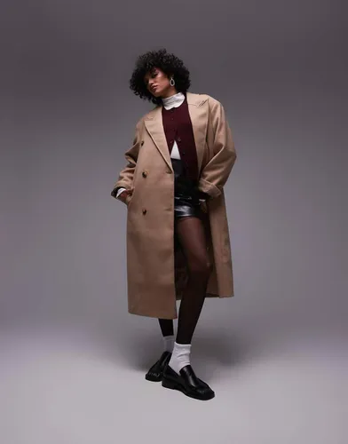 Manteau croisé - Fauve - Topshop - Modalova