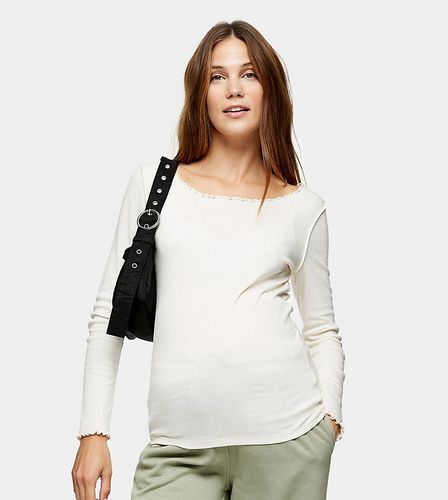 T-shirt manches longues à ourlet ondulé - Topshop Maternity - Modalova
