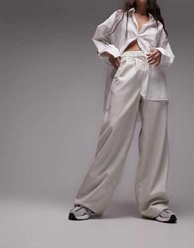 Pantalon ajusté ultra large en similicuir - Écru - Topshop - Modalova