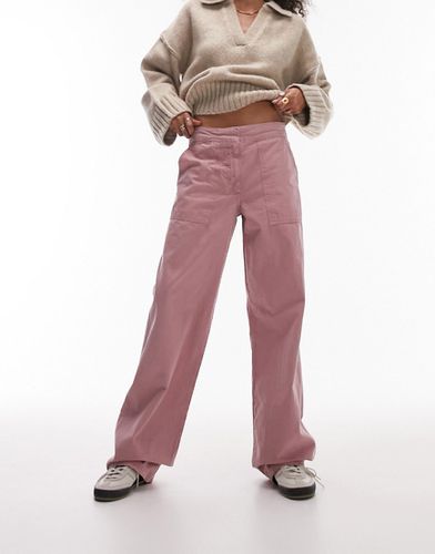 Pantalon droit à taille basse - délavé - Topshop - Modalova