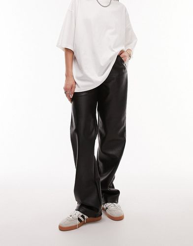 Premium - Pantalon droit en imitation cuir - Topshop - Modalova