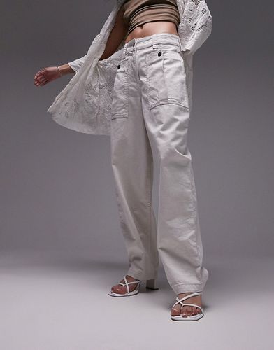 Premium - Pantalon fuselé bouffant avec poches - Beige - Topshop - Modalova