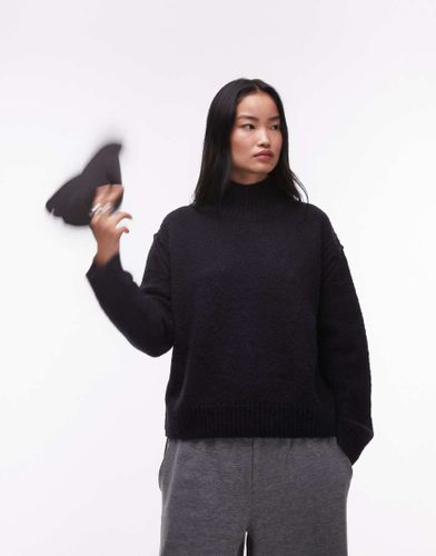 Pull dcontract  col chemine en maille avec coutures ajoures - Topshop - Modalova