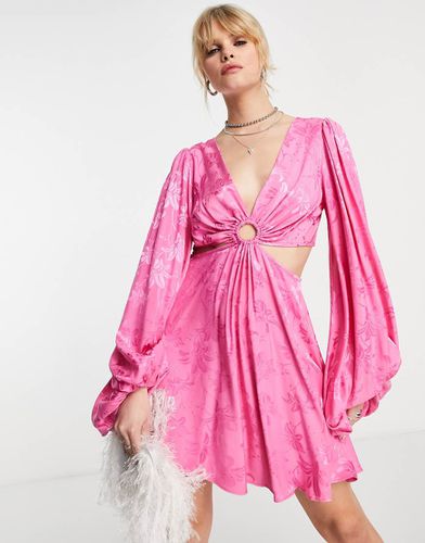 Robe courte avec découpe en jacquard - Topshop - Modalova