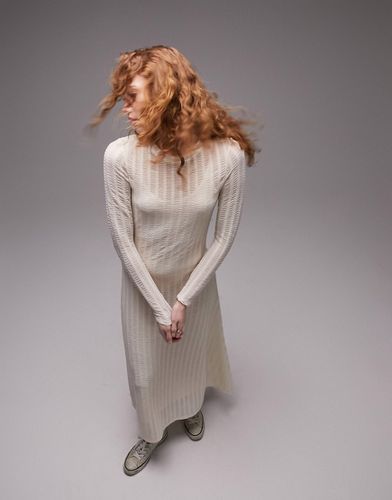 Robe longue en jersey à manches longues - Beige - Topshop - Modalova